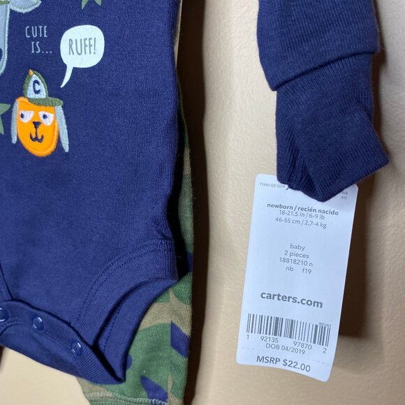 Adorable Baby Boys Newborn 100% Cotton Carter's 3 Outfits - Picture 6 of 16